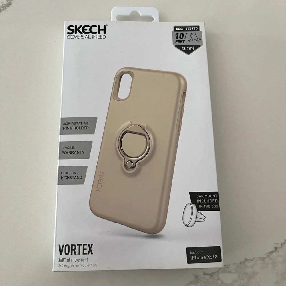 New Vortex Ring Holder Phone Case for iPhone Xs/X - Gold